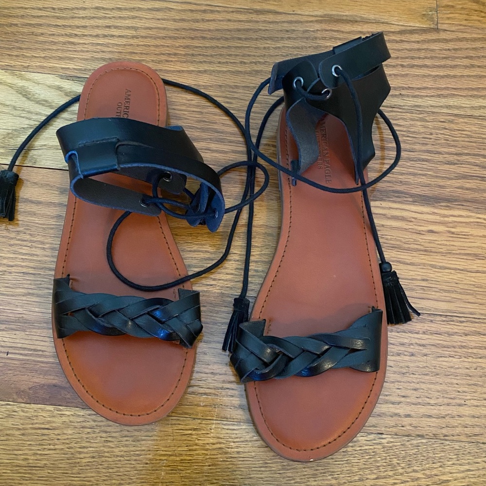 American Eagle tie up sandals